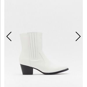 Western white booties
